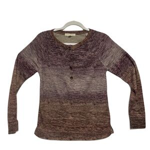 Farmers Market Burgundy Brown Long Sleeve Gradient Lightweight Sweater Top SZ PS